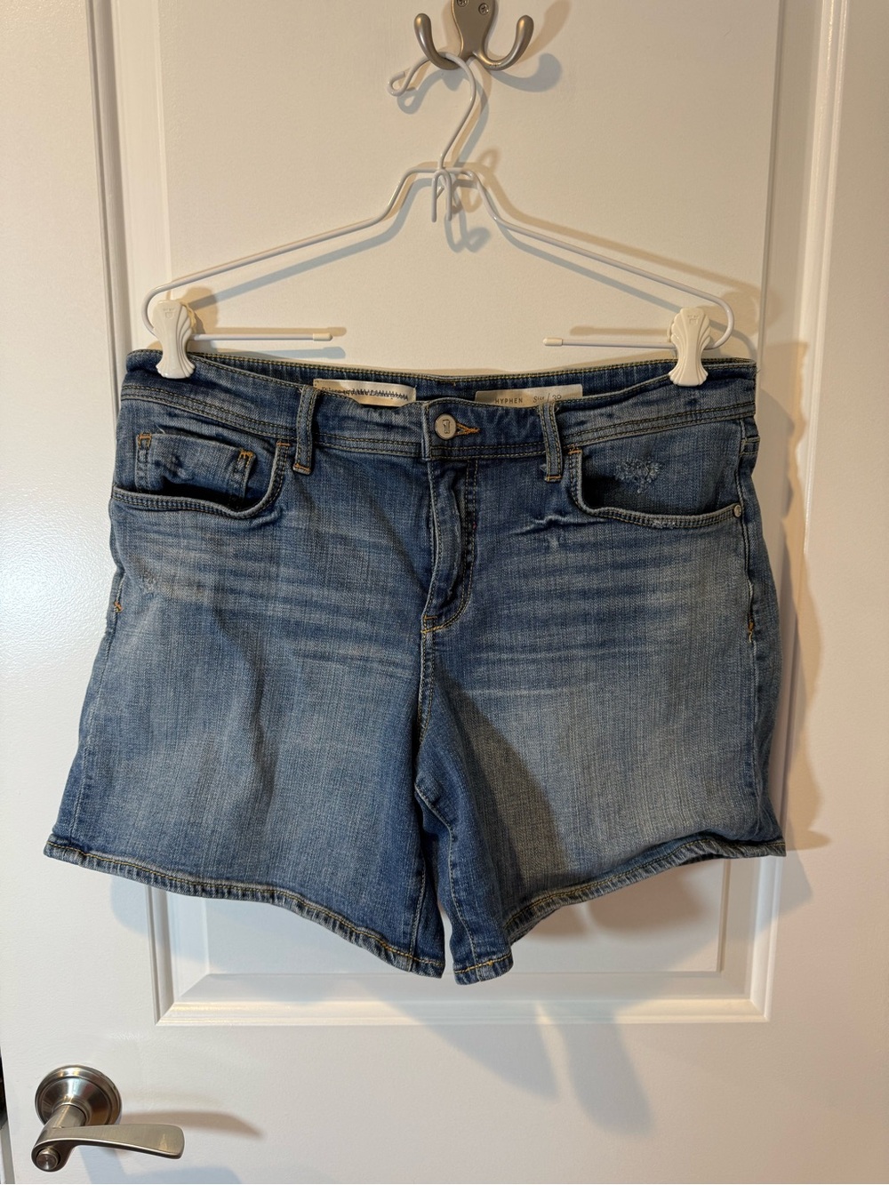 Pilcro and the Letterpress Light Blue Hyphen Denim Shorts